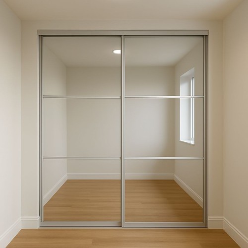 Mirror sliding wardrobe - , doors